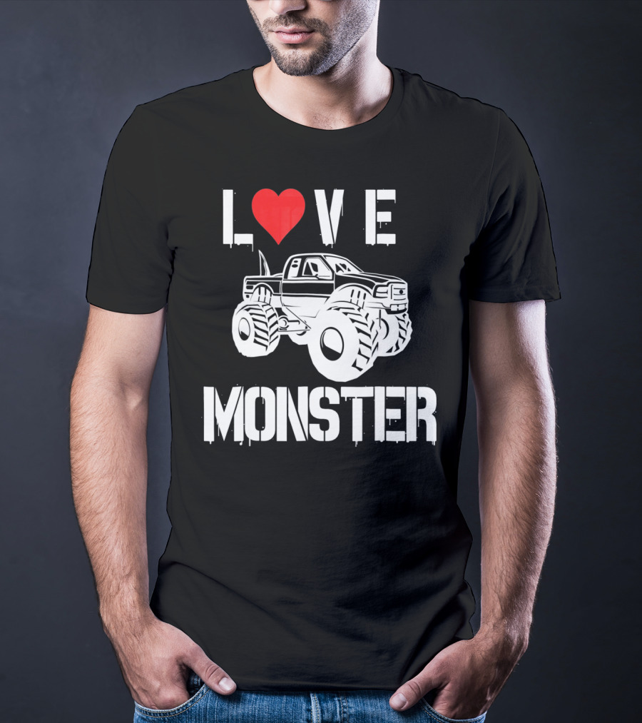 LOVE Monster Truck Valentine T-Shirt