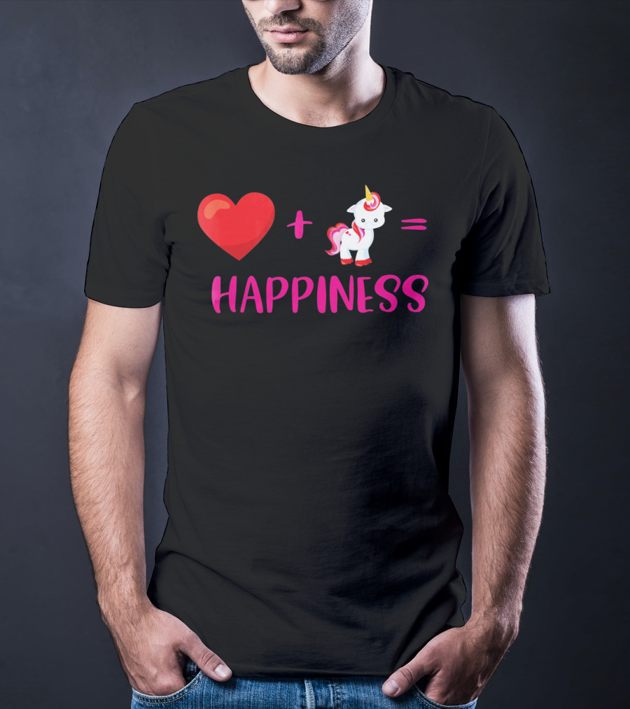 Heart Plus Unicorn Equals Happiness T-Shirt