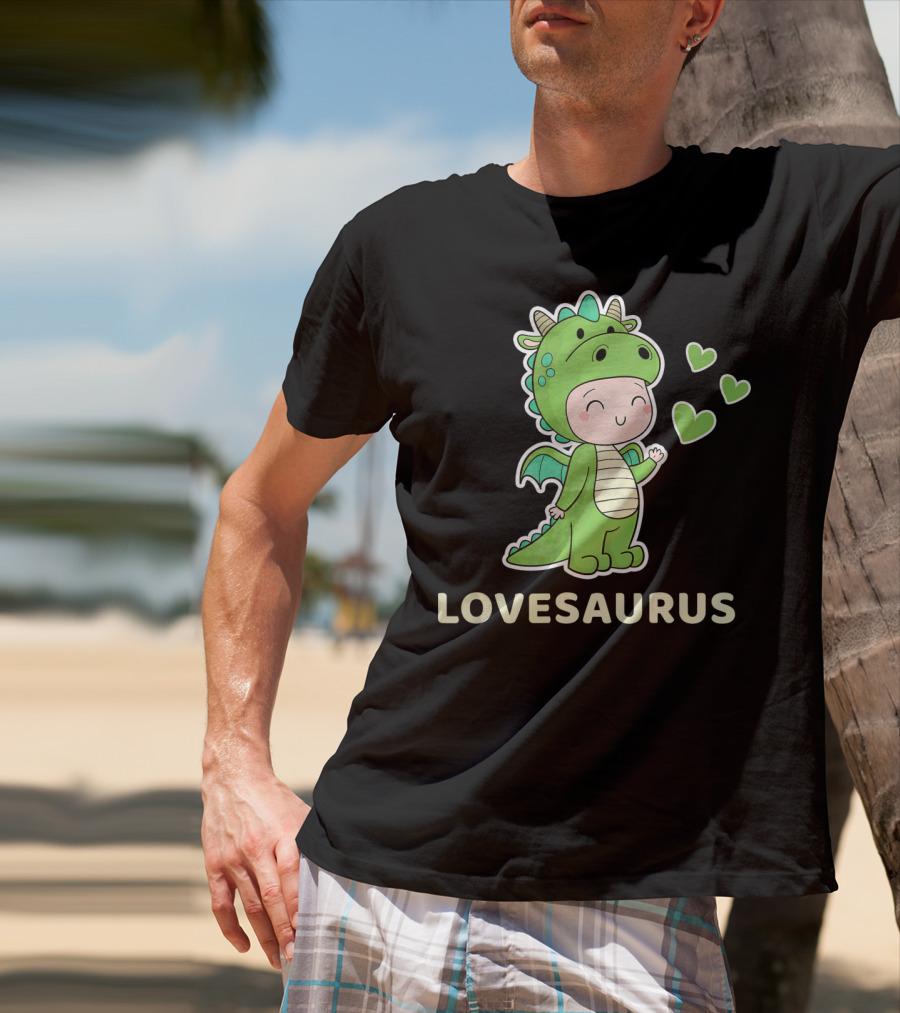 LOVESAURUS Valentine Dinosaur Hearts T-Shirt