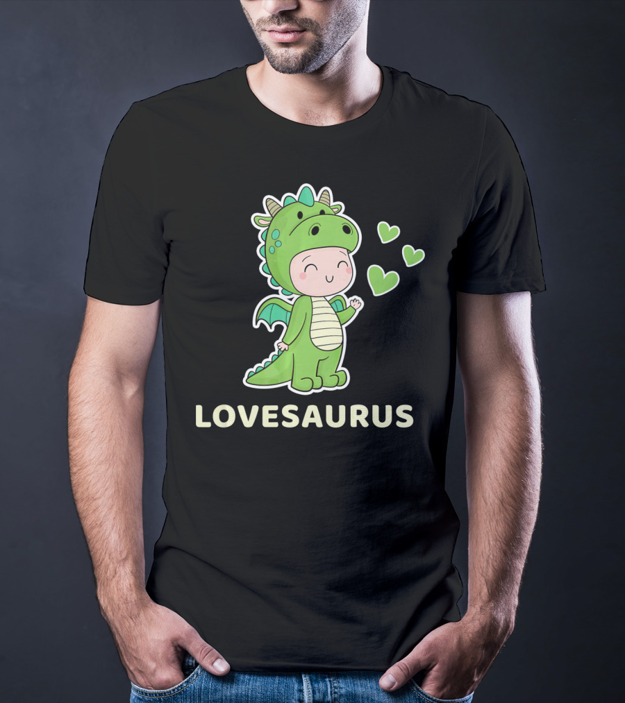 LOVESAURUS Valentine Dinosaur Hearts T-Shirt