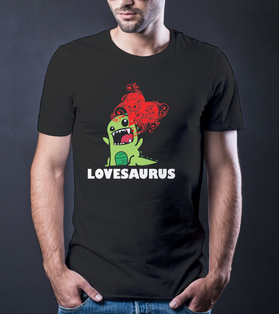 LOVESAURUS Valentines Day Dinosaur Heart T-Shirt