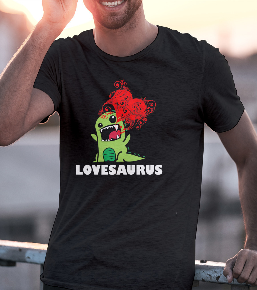 LOVESAURUS Valentines Day Dinosaur Heart T-Shirt