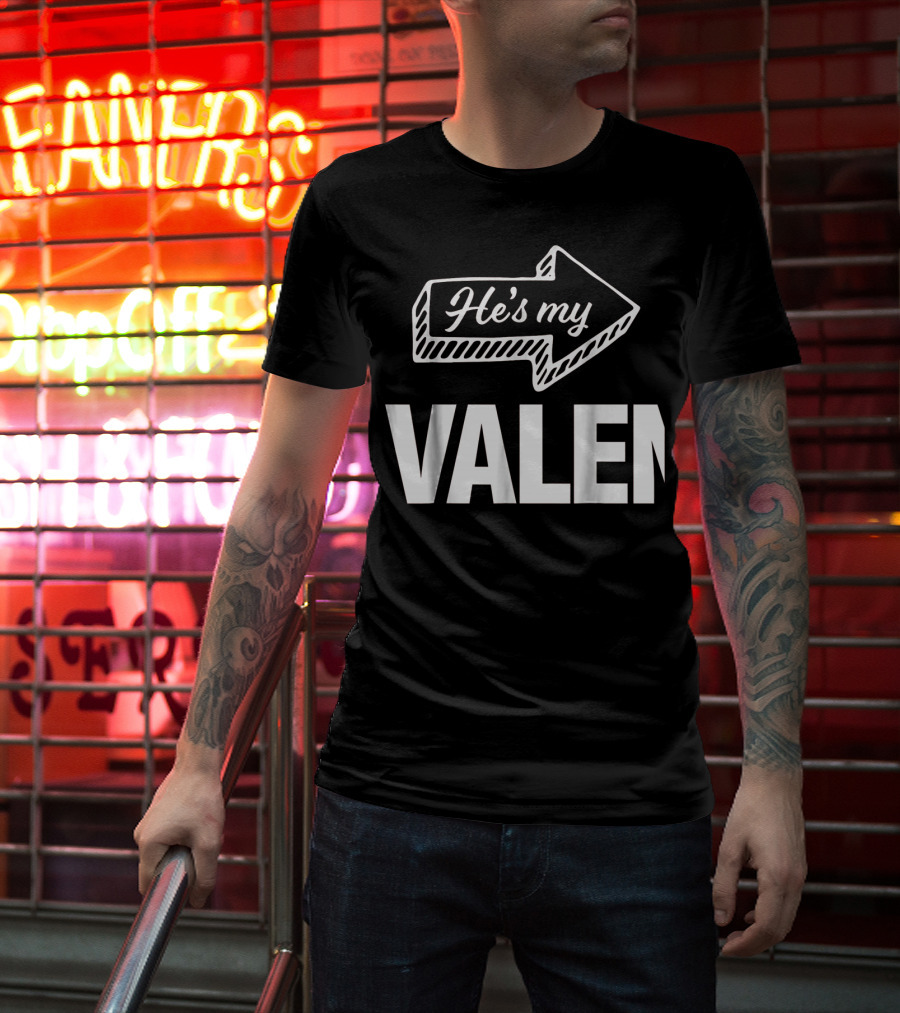 He's My Valentine Arrow Matching Mens T-Shirt