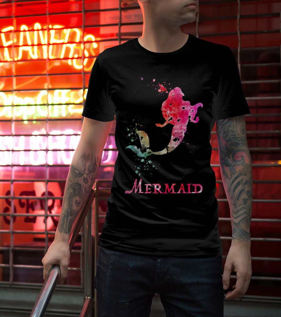 MERMAID VALENTINES DAY PINK RAINBOW SPLASH T-Shirt