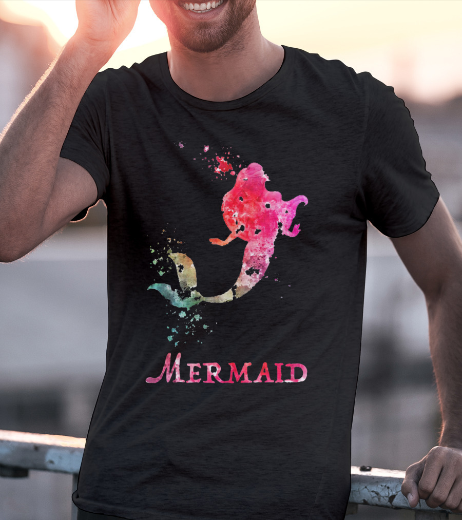 MERMAID VALENTINES DAY PINK RAINBOW SPLASH T-Shirt