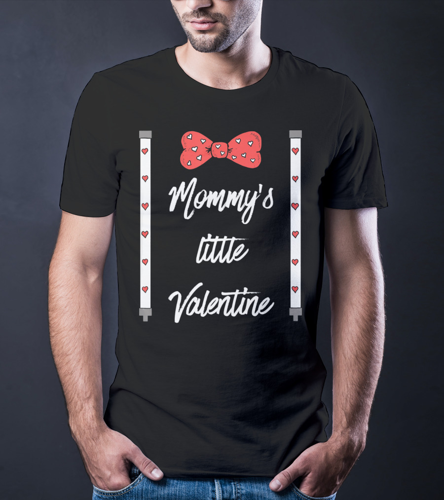 Mommy's Little Valentine Cute BowTi Hearts T-Shirt