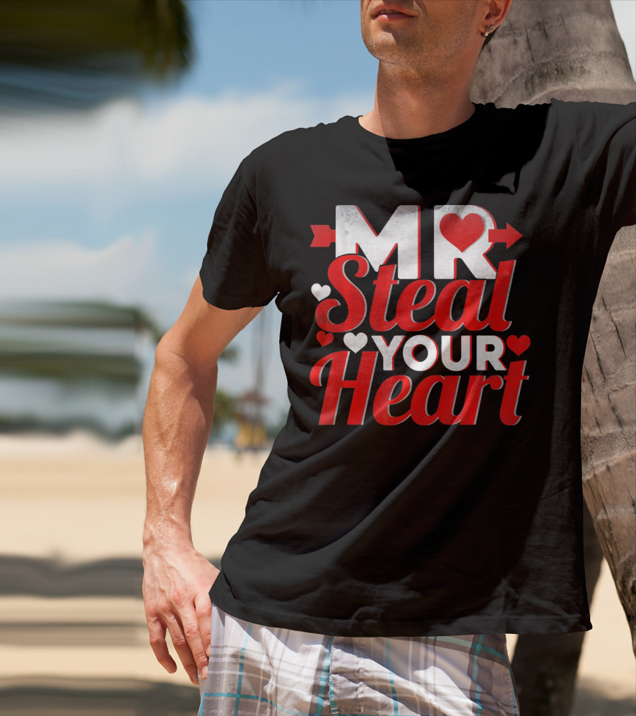 Mr Steal Your Heart Valentines Day Hearts And Arrows T-Shirt