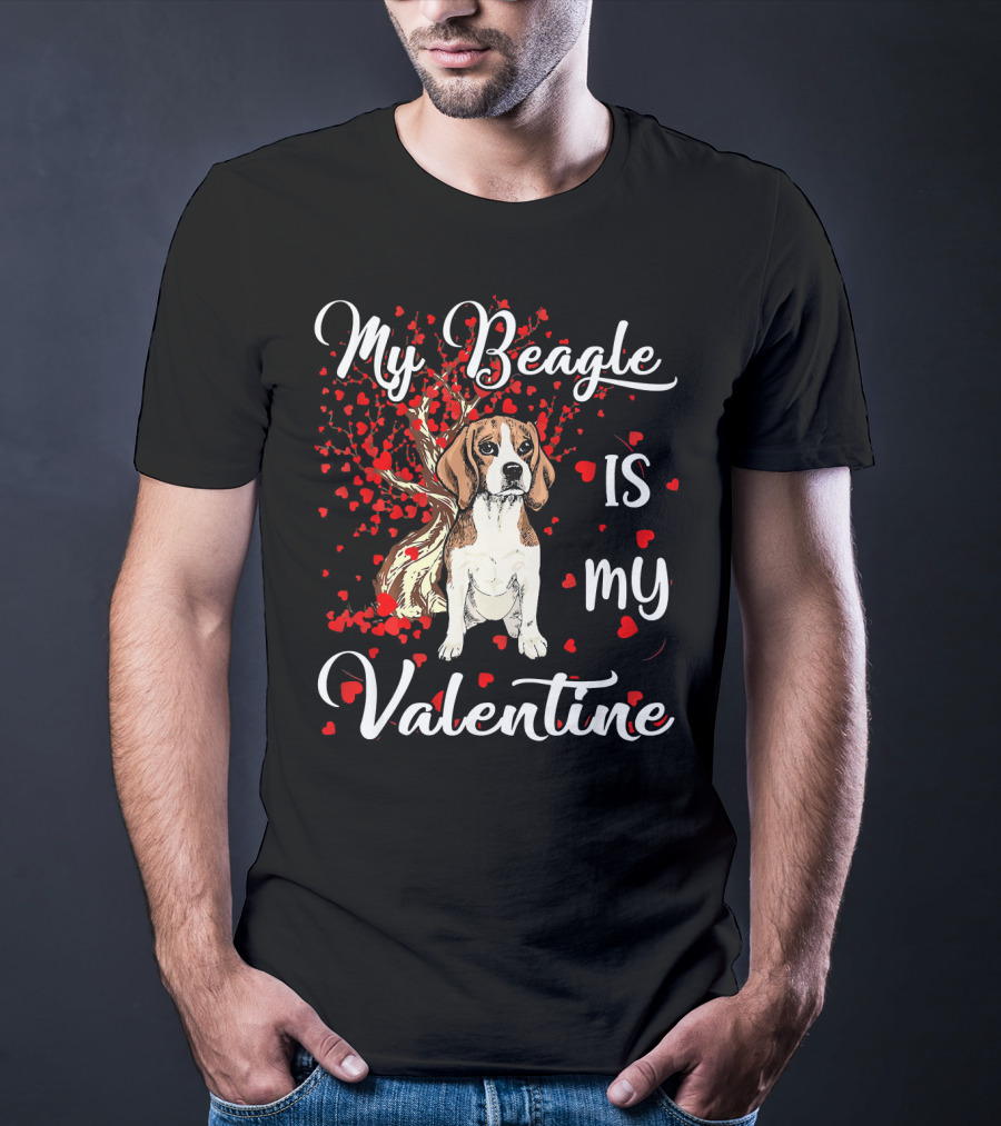 My Beagle Is My Valentine Hearts T-Shirt