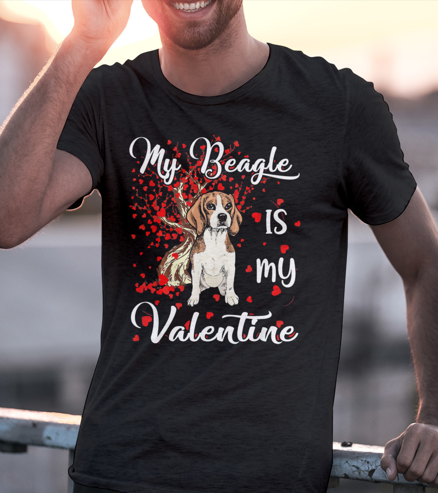 My Beagle Is My Valentine Hearts T-Shirt