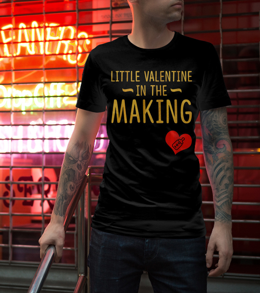Little Valentine In The Making Heartbeat Heart T-Shirt