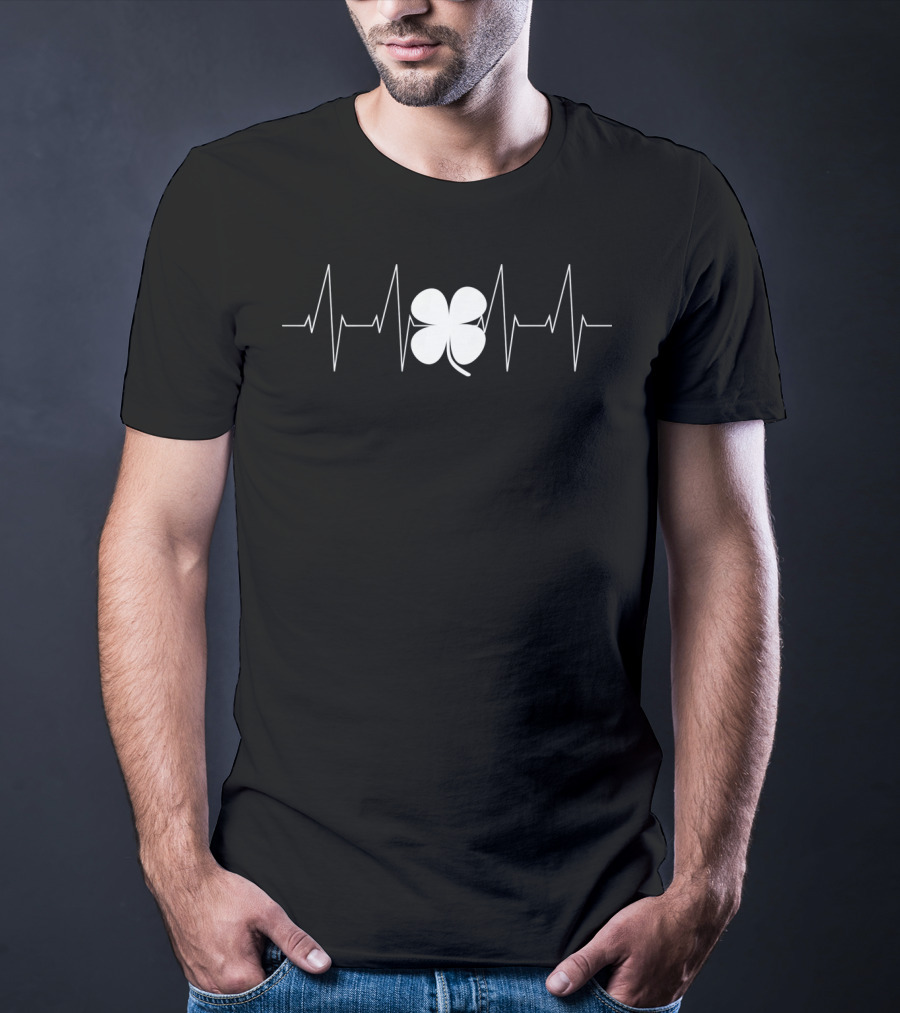 Irish Shamrock Heartbeat Best Apparel Luck T-Shirt
