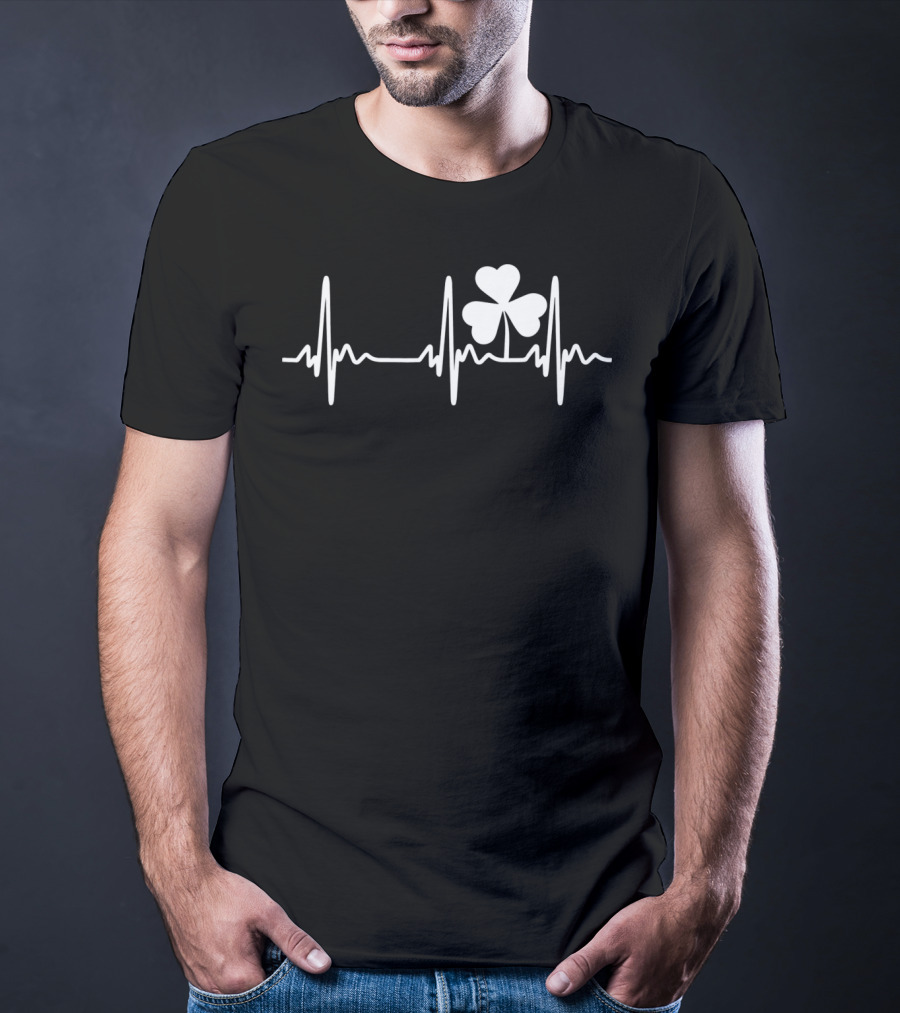 Ireland Heartbeat Clover St. Patrick's Day T-Shirt