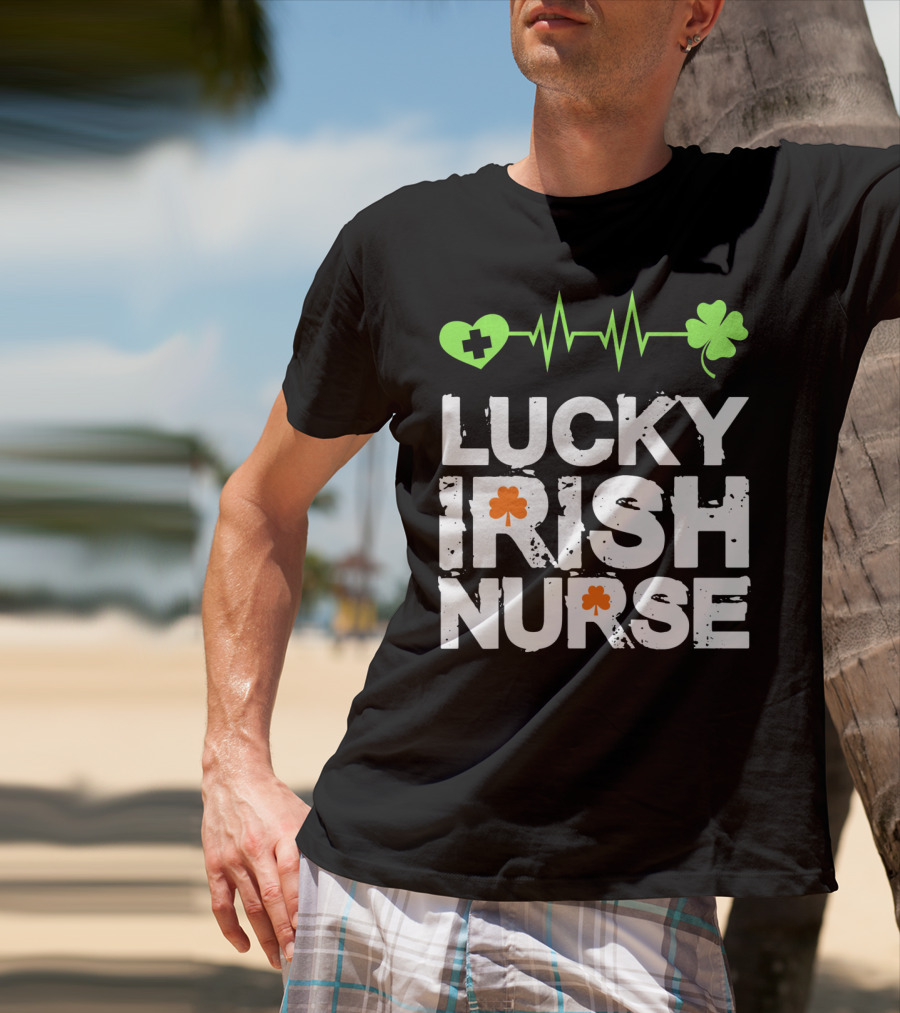 Lucky Irish Nurse St Patricks Day T-Shirt