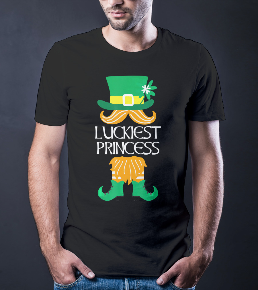 Luckiest Princess Leprechaun Hat Clover Boots T-Shirt