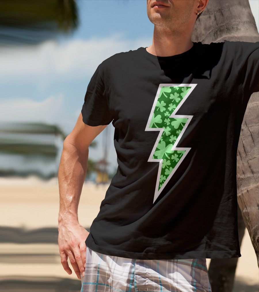 Lucky Irish Clover Lightning Bolt St. Patricks T-Shirt