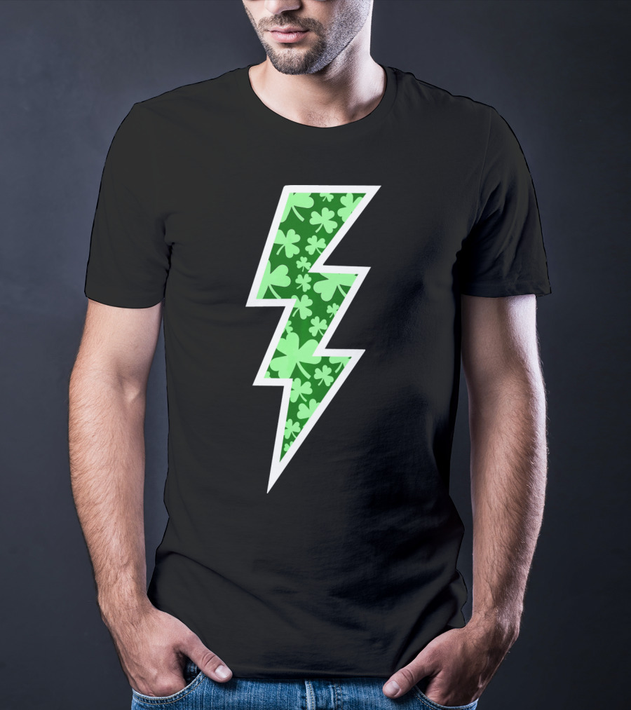 Lucky Irish Clover Lightning Bolt St. Patricks T-Shirt