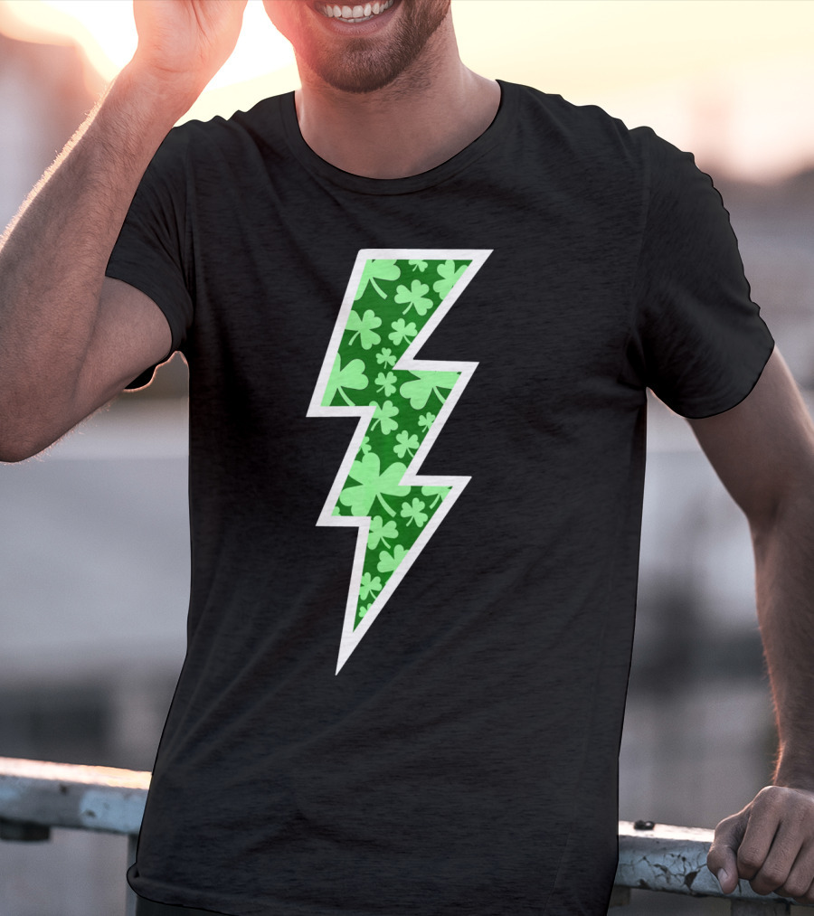Lucky Irish Clover Lightning Bolt St. Patricks T-Shirt