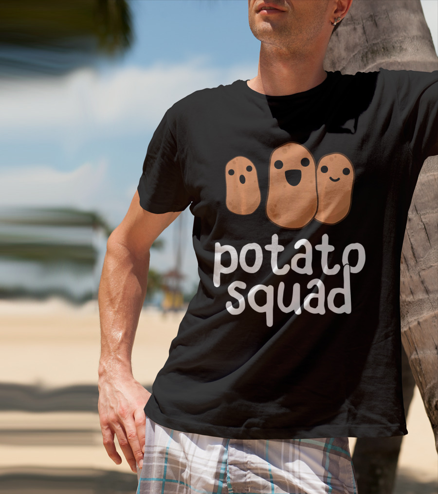 Potato Squad Funny Potato Potat Trio Faces T-Shirt