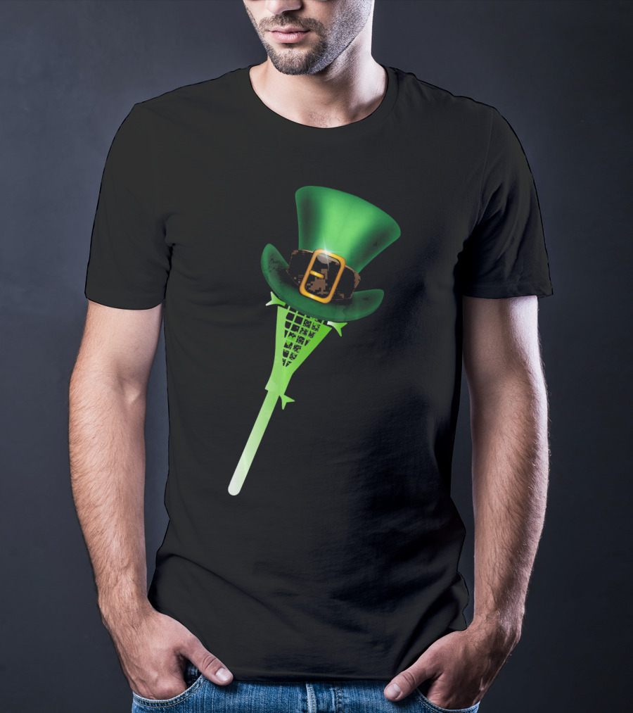 Leprechaun Shamrock Lacrosse Hat St Patricks T-Shirt