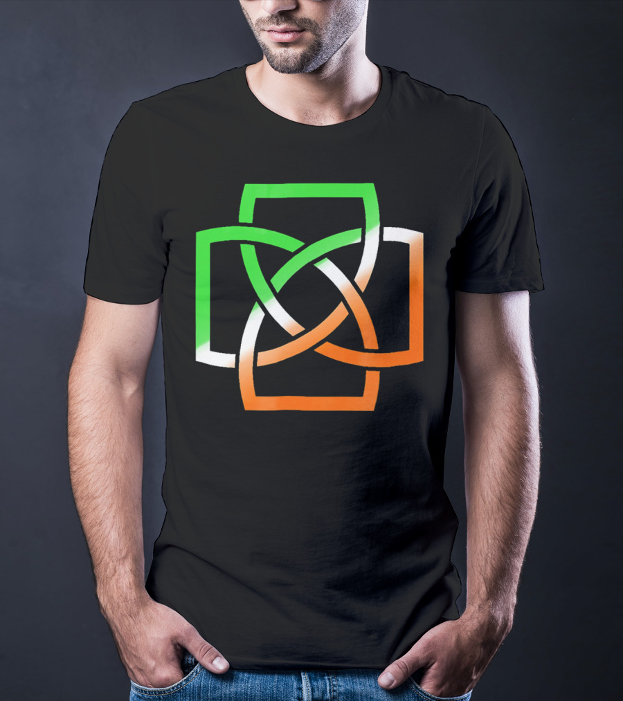 Irish Celtic Knot With Tricolor Flag Elements T-Shirt