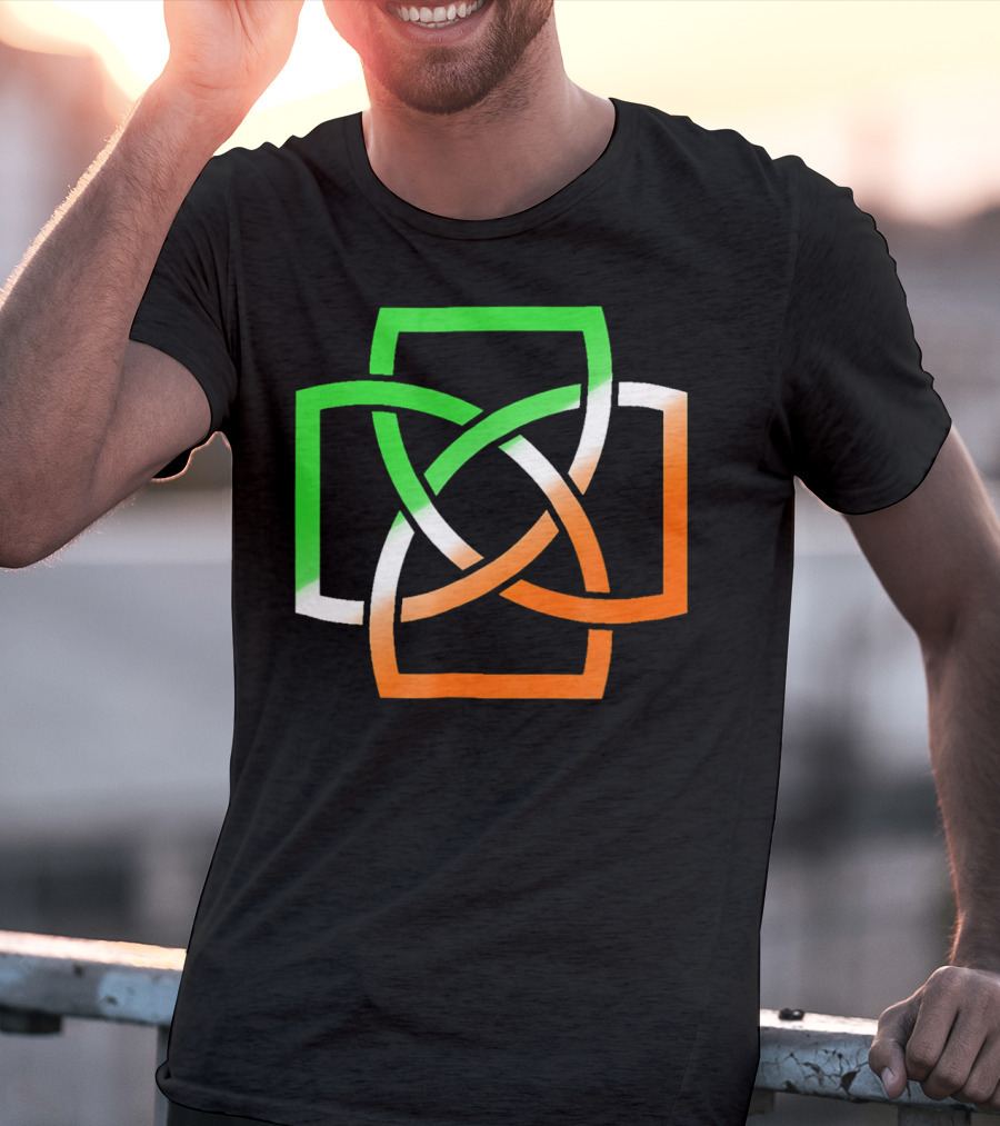 Irish Celtic Knot With Tricolor Flag Elements T-Shirt