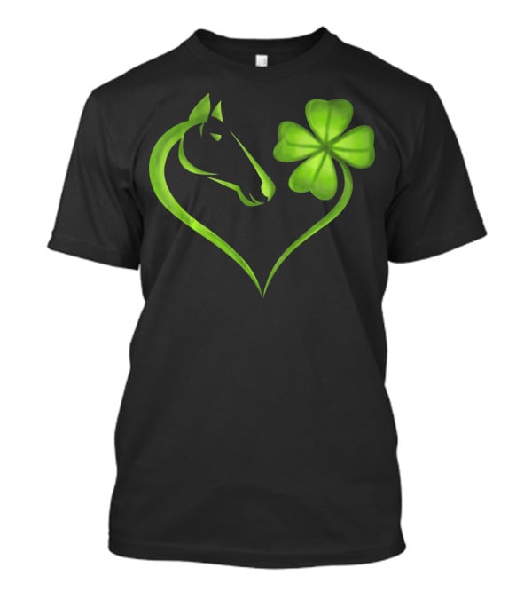 Horse Lucky Clover Heart Shape St. Patrick's Day T-Shirt