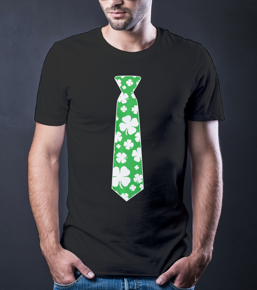 St Patricks Day Irish Shamrock Green Tie T-Shirt