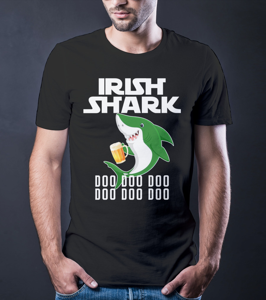 Irish Shark Doo Doo Doo With Beer Mug T-Shirt