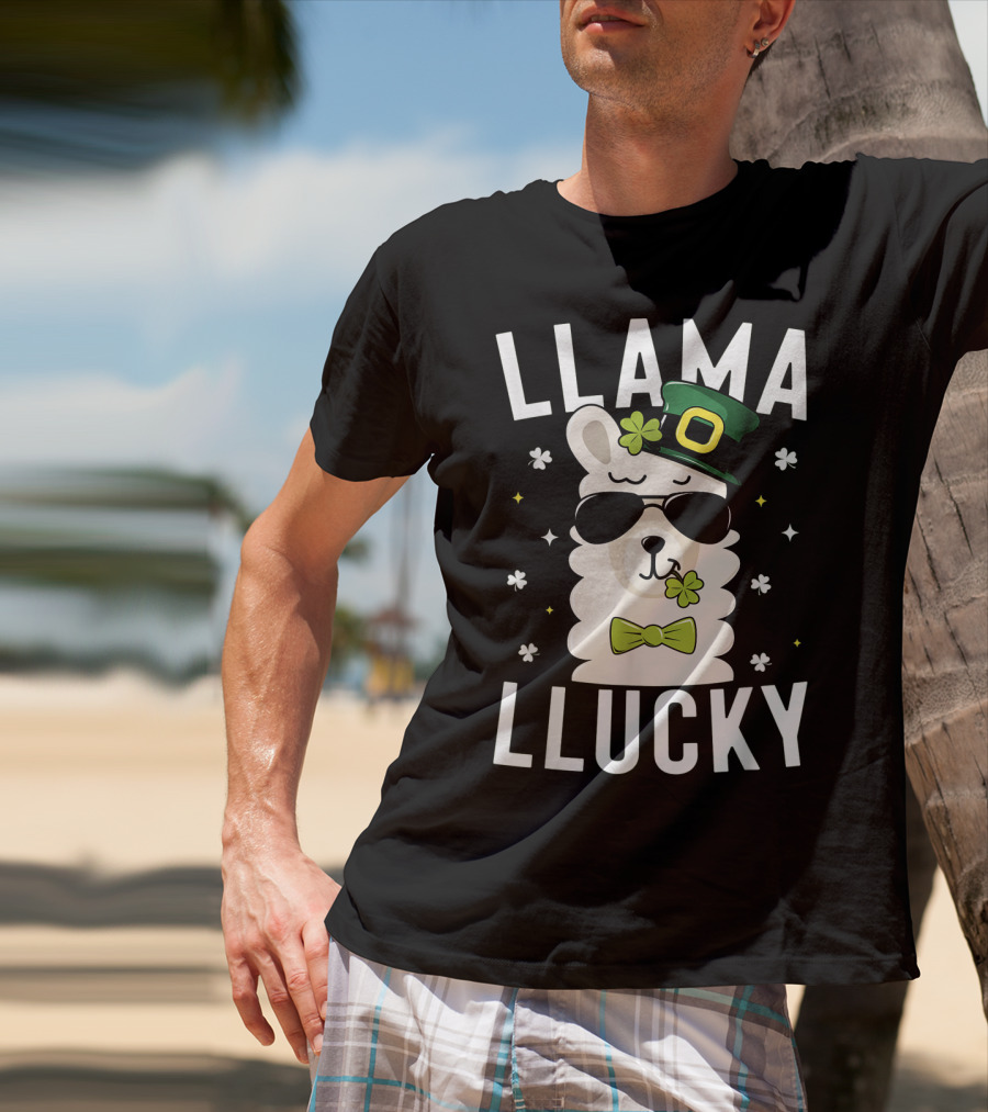 Llama Lucky St Patricks Day Kids T-Shirt