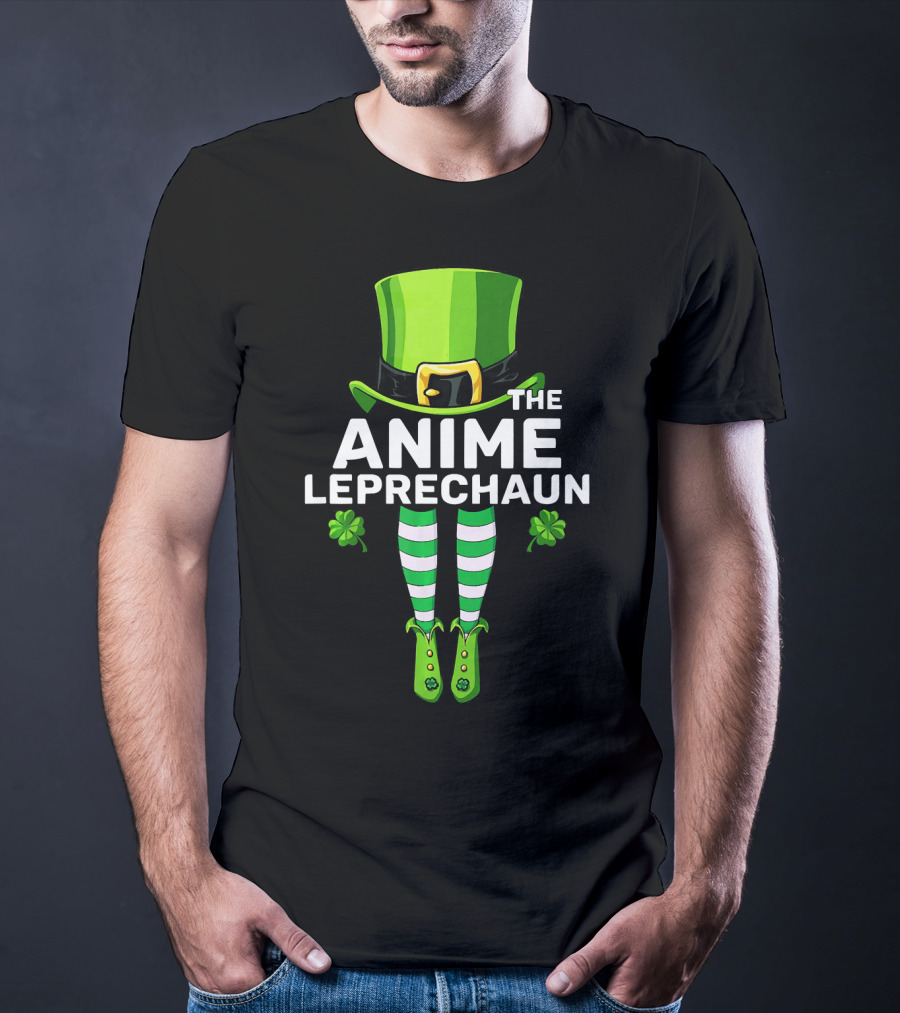 THE ANIME LEPRECHAUN GREEN HAT STRIPED LEGS CLOVER T-Shirt