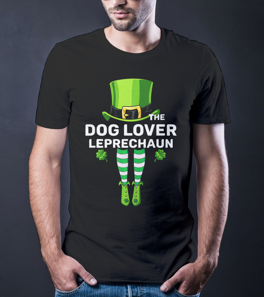 The Dog Lover Leprechaun Costume Match St. Patrick's Day Shamrock Stripes T-Shirt