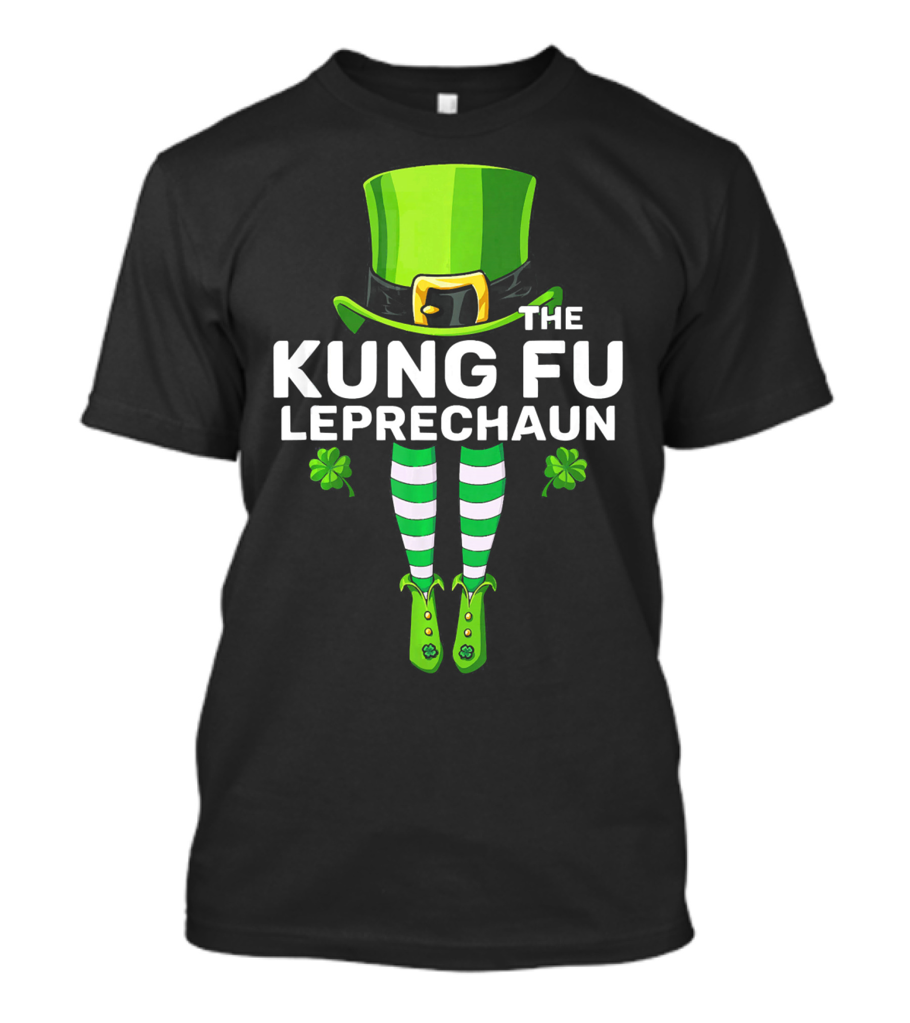 THE KUNG FU LEPRECHAUN Shamrock Legs Hat T-Shirt