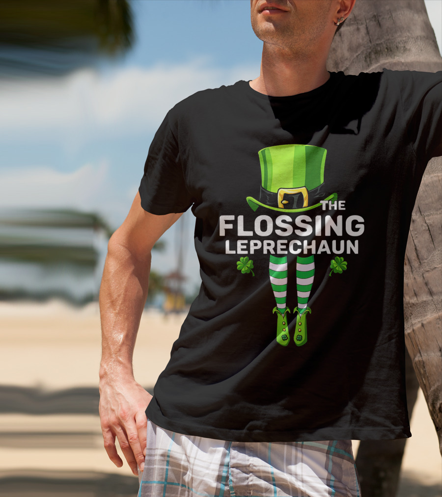 The Flossing Leprechaun Costume Match Hat And Stripes T-Shirt