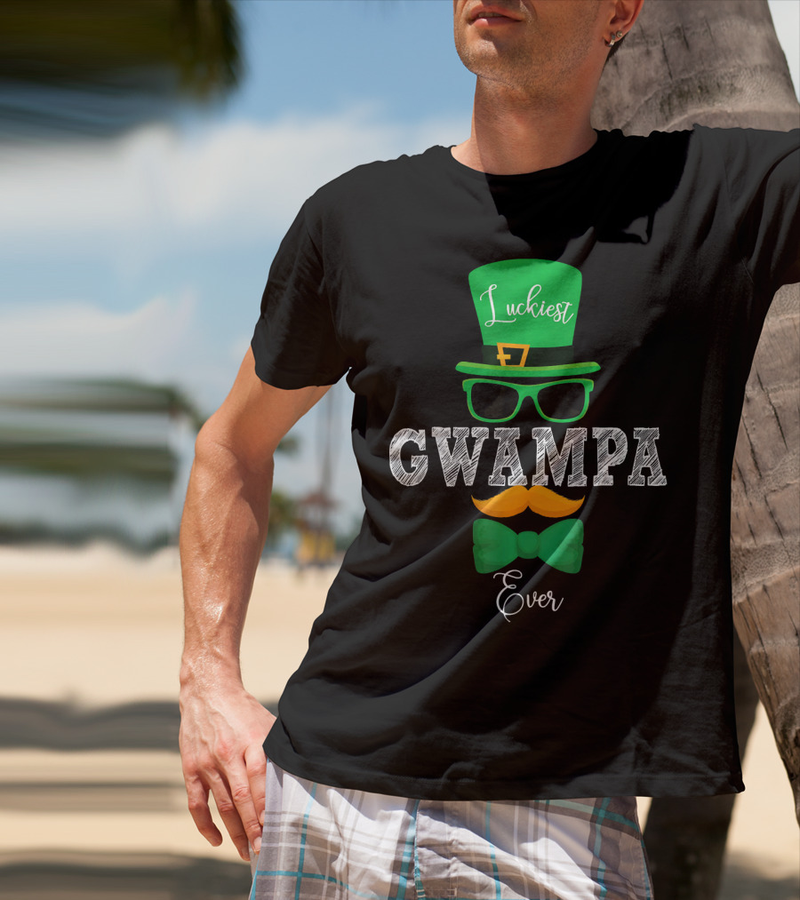 Luckiest Gwampa Ever Leprechaun St Patrick's Day T-Shirt