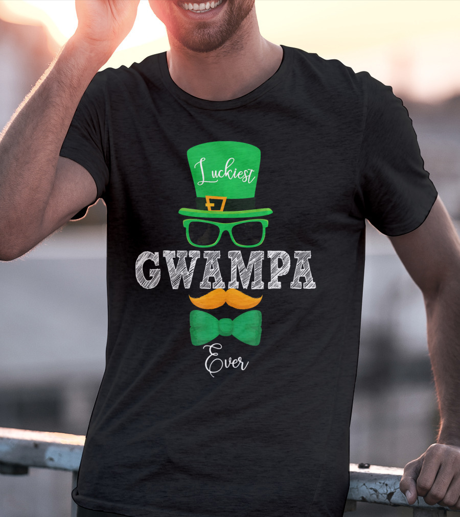 Luckiest Gwampa Ever Leprechaun St Patrick's Day T-Shirt