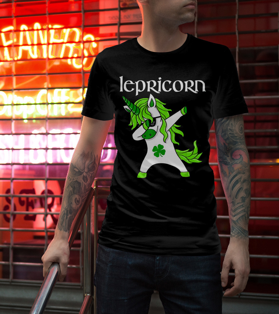Dabbing Leprechaun Unicorn Lepricorn Funny St. Patricks T-Shirt