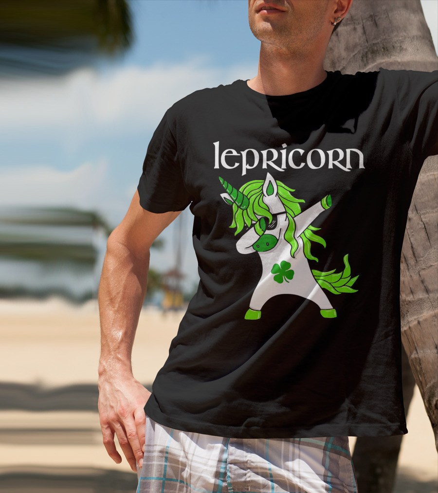 Dabbing Leprechaun Unicorn Lepricorn Funny St. Patricks T-Shirt