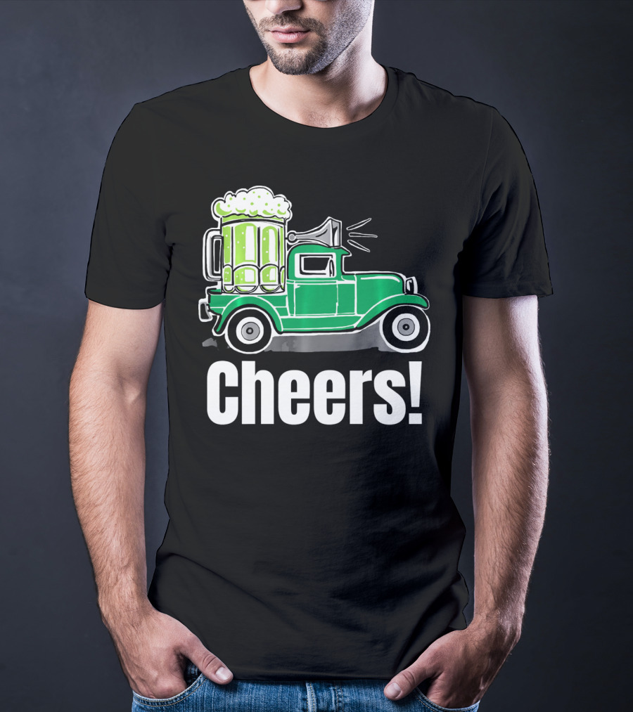 Cheers Vintage Truck With Green Beer T-Shirt