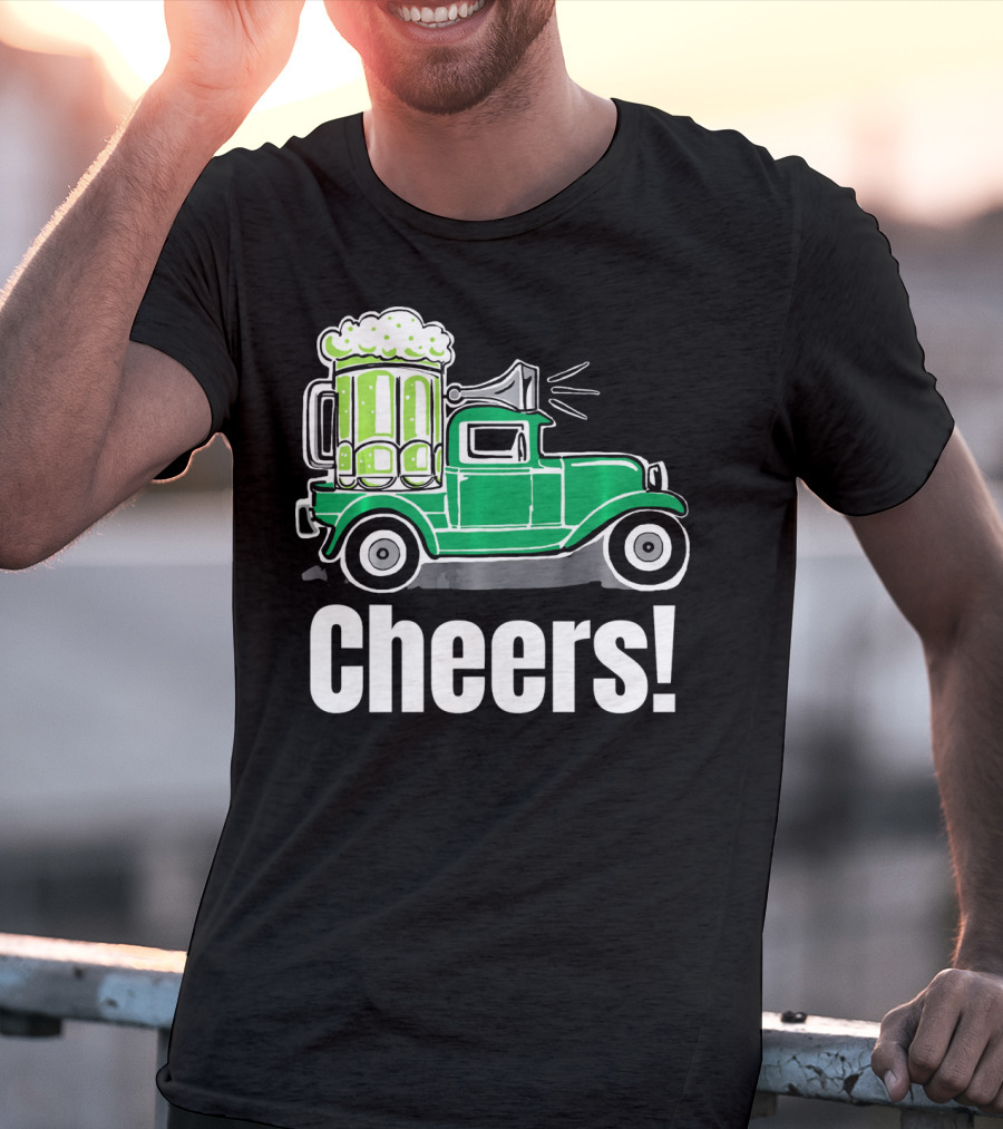 Cheers Vintage Truck With Green Beer T-Shirt