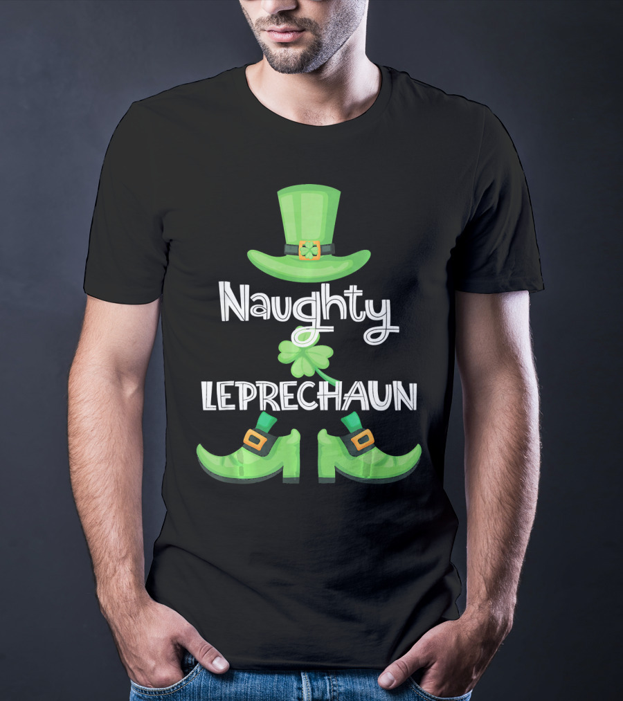 Naughty Leprechaun Family Matching Group St. Patrick's T-Shirt