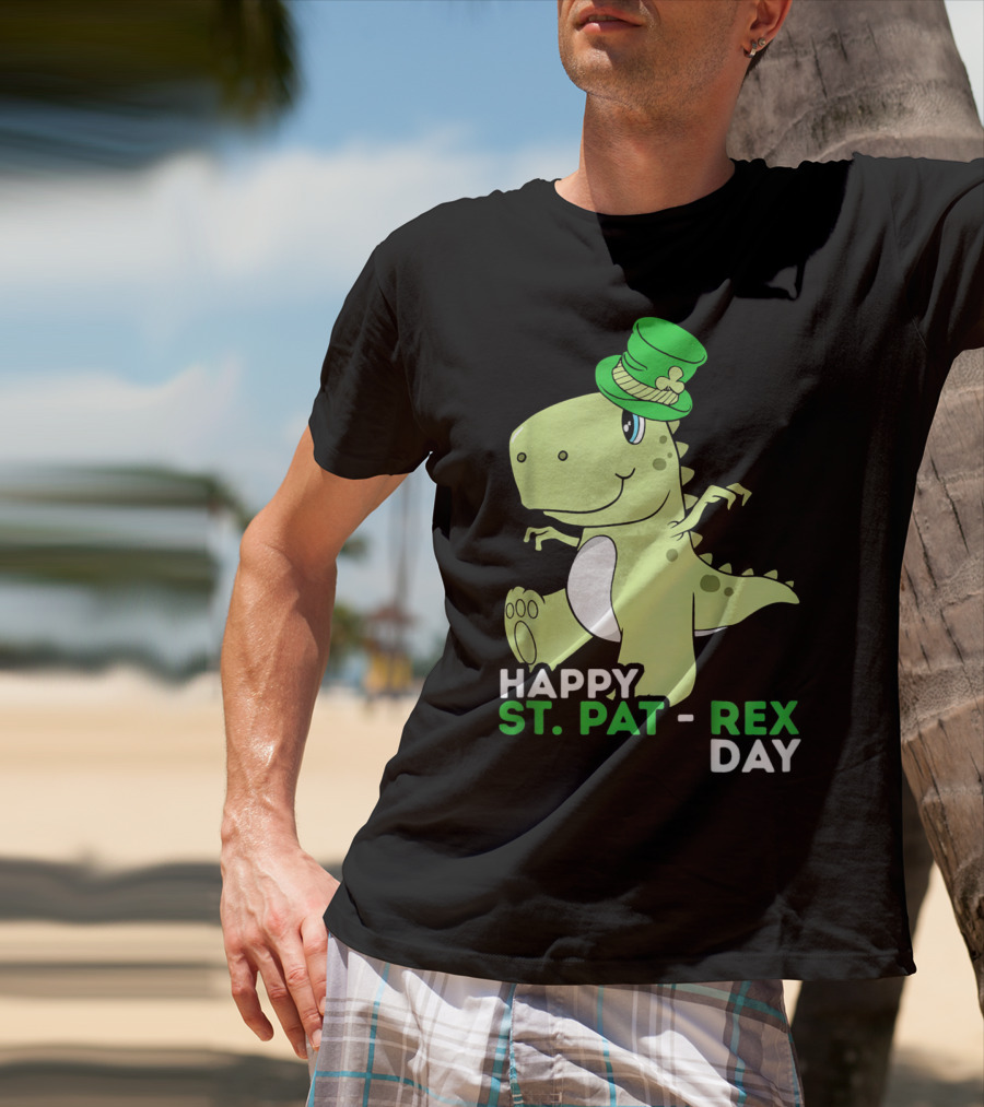 Happy St. Pat Rex Day Kids Girls Boy T-Shirt