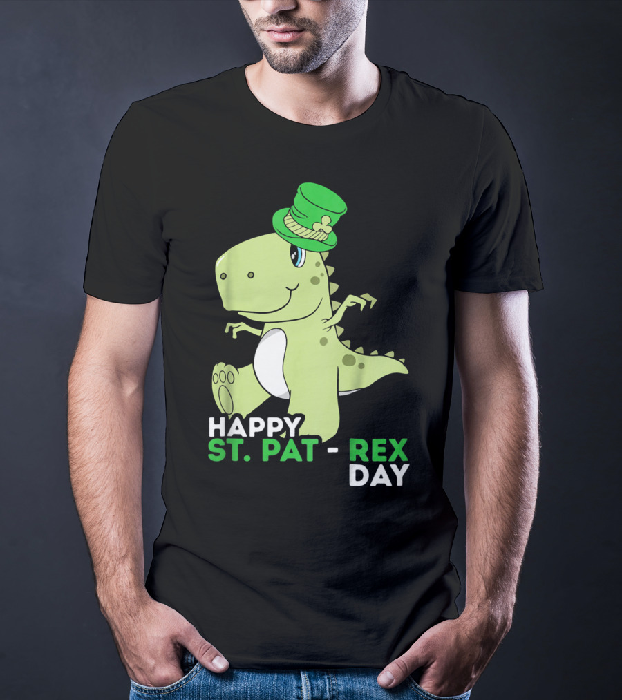 Happy St. Pat Rex Day Kids Girls Boy T-Shirt