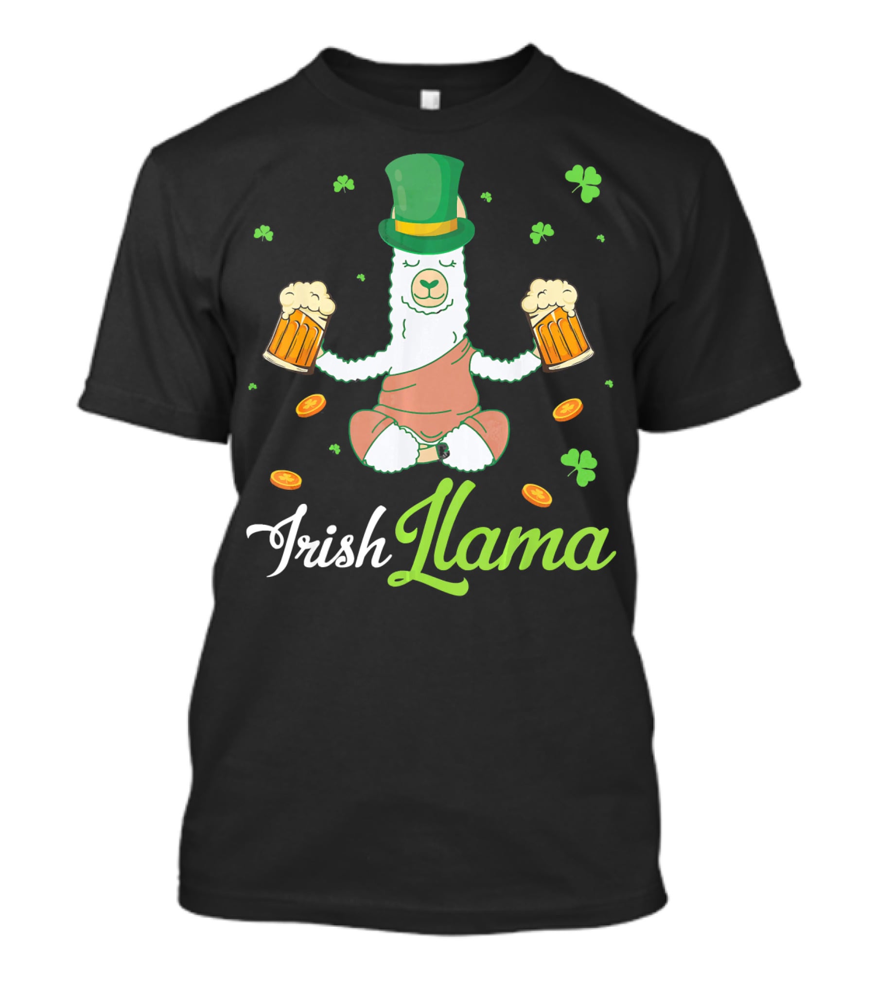 Irish Llama Leprechaun Drink Beer Shamrocks Go T-Shirt
