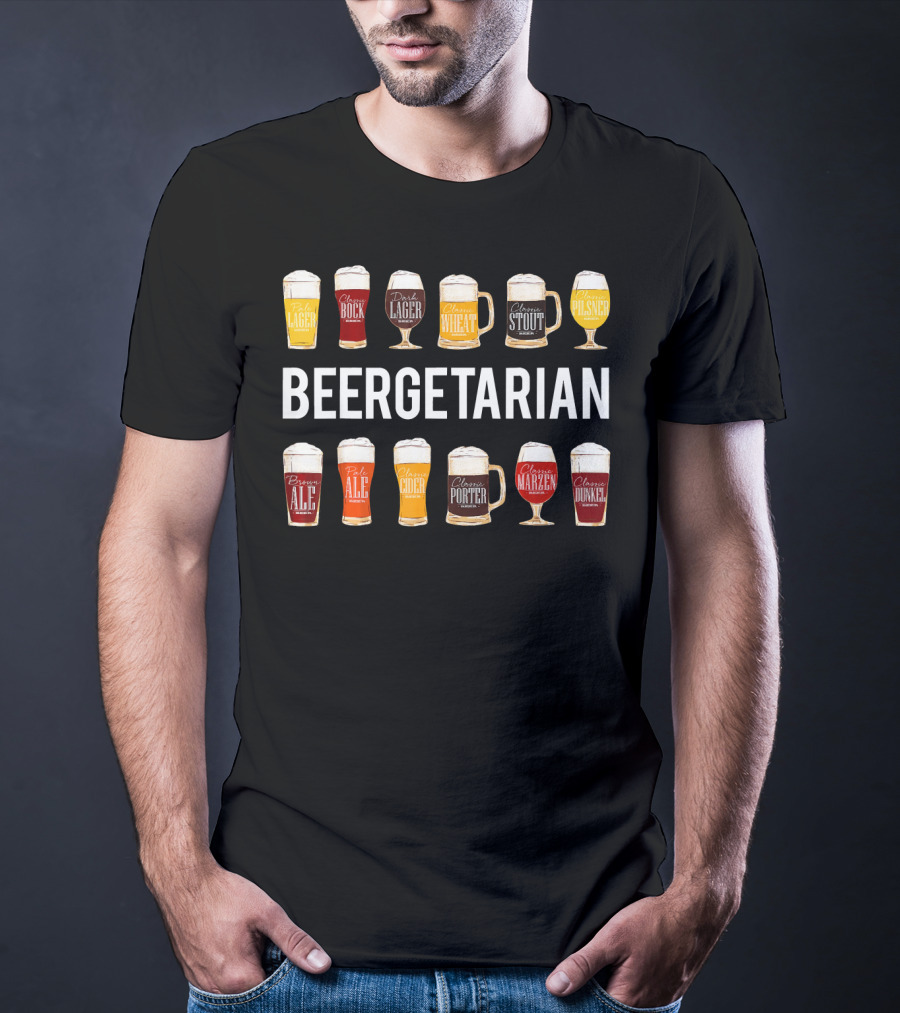 Beergetarian Lager Pilsner Wheat Stout Ale Bock Cider Porter Märzen Dunkel Funny Craft T-Shirt
