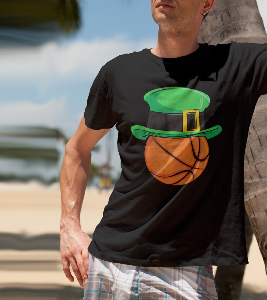 Leprechaun Hat Basketball St Patricks Day T-Shirt