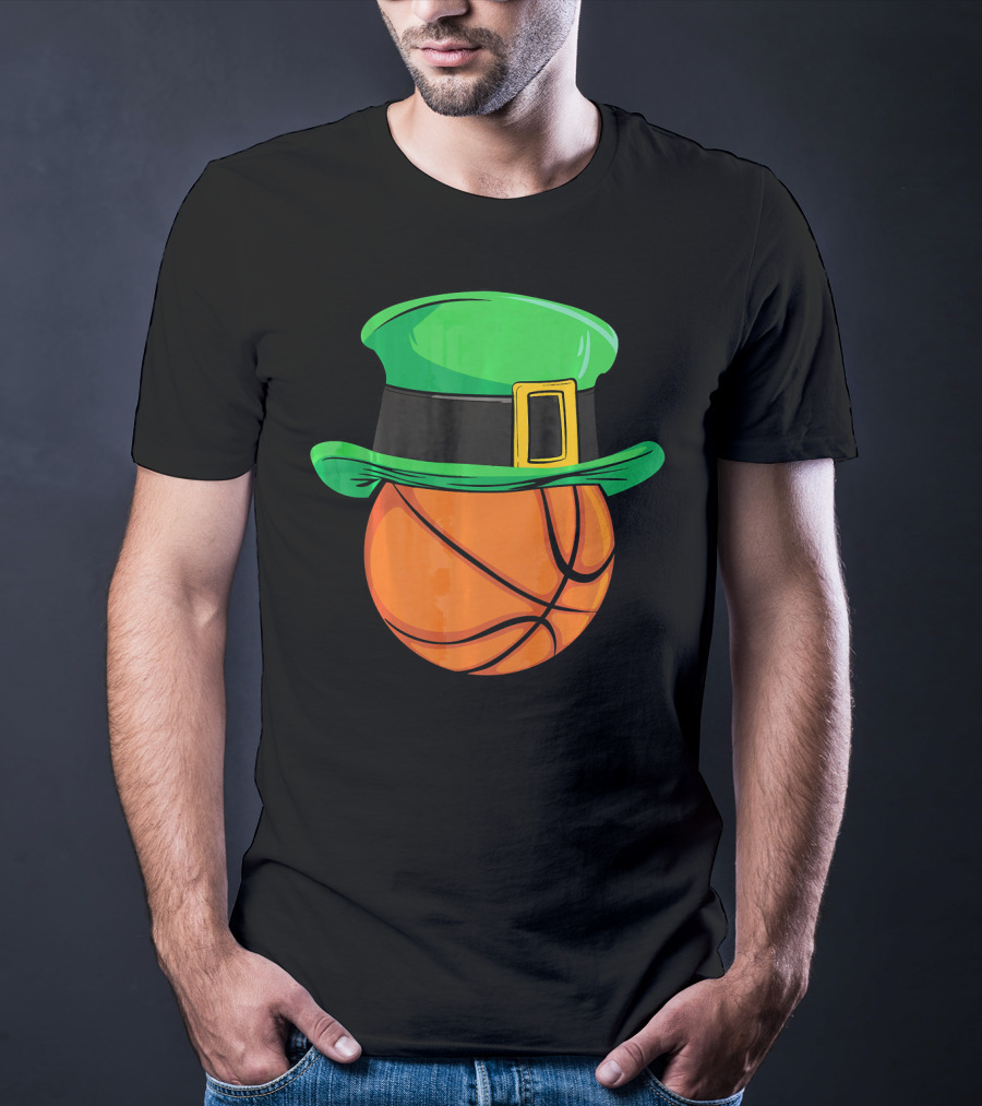 Leprechaun Hat Basketball St Patricks Day T-Shirt