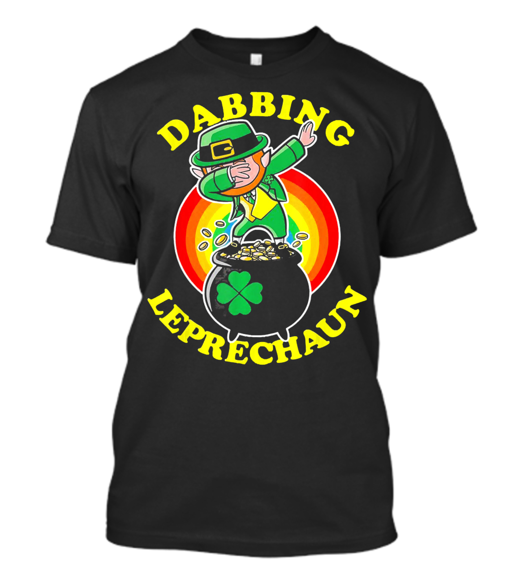 Dabbing Leprechaun Pot Of Gold Rainbow T-Shirt