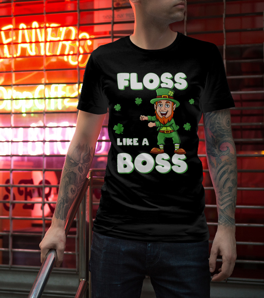Floss Like A Boss Leprechaun St Patricks Clover Dance T-Shirt