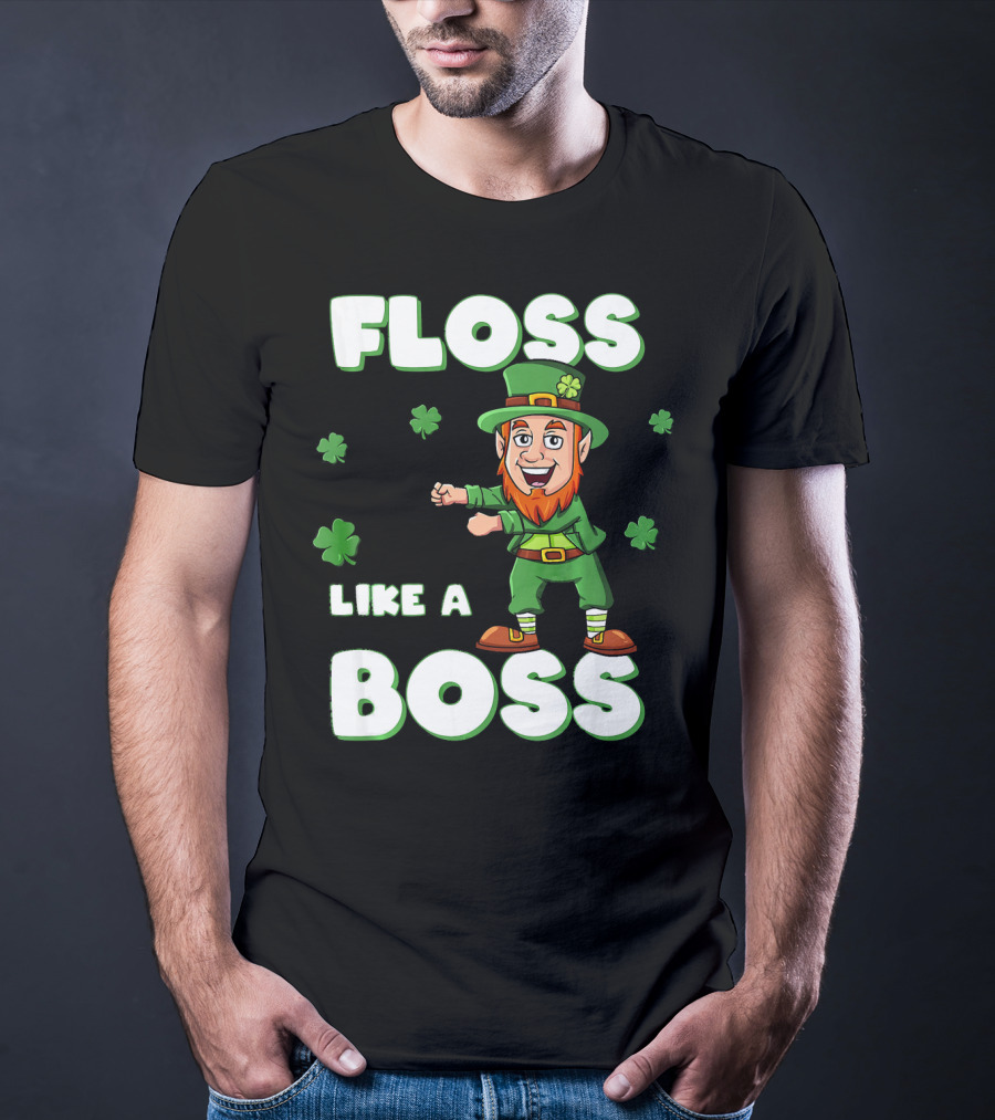 Floss Like A Boss Leprechaun St Patricks Clover Dance T-Shirt