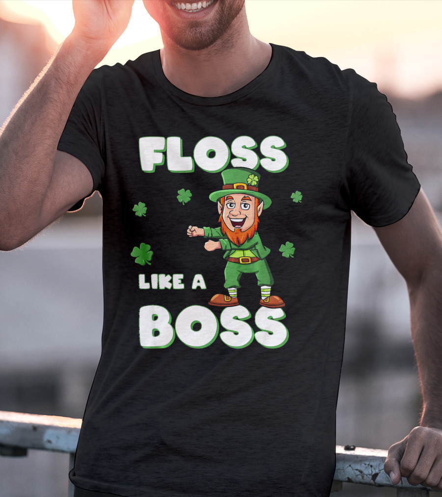 Floss Like A Boss Leprechaun St Patricks Clover Dance T-Shirt